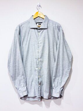 JOSEPH ABBOUD | Light grey thick cotton shirt | Classic casual | Men's XXL *
